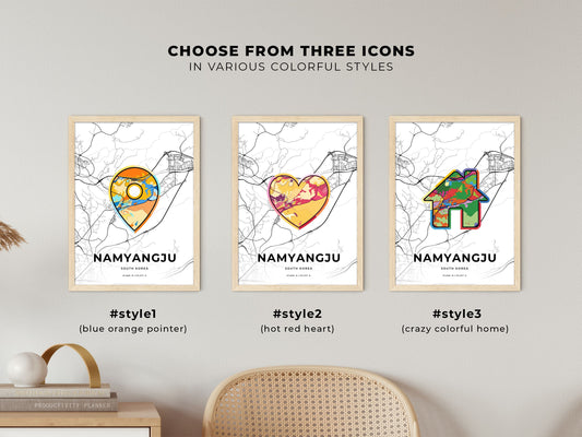 Namyangju South Korea maps with colorful icons