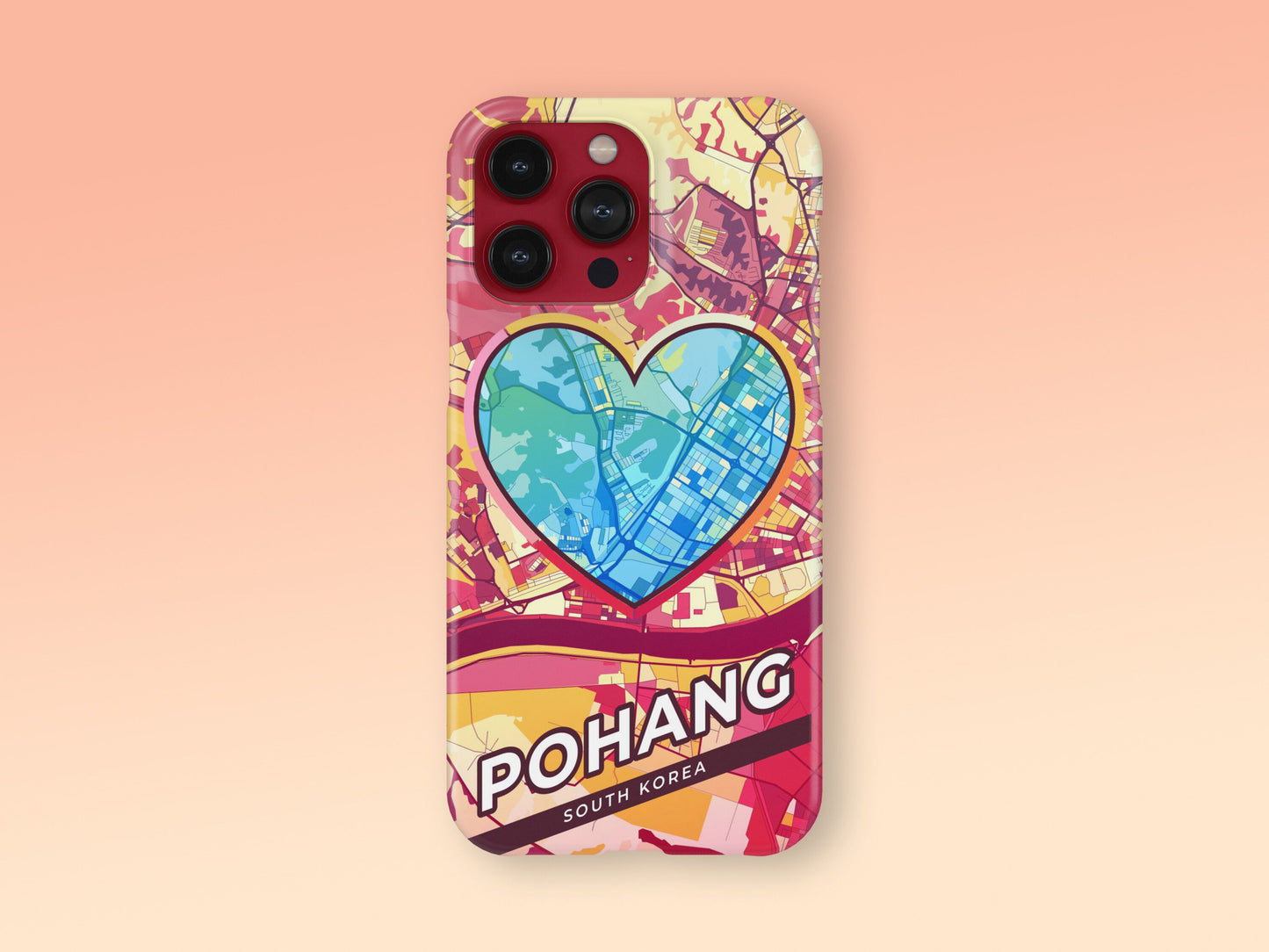 Pohang South Korea slim phone case with colorful icon. Birthday, wedding or housewarming gift. Couple match cases. 2