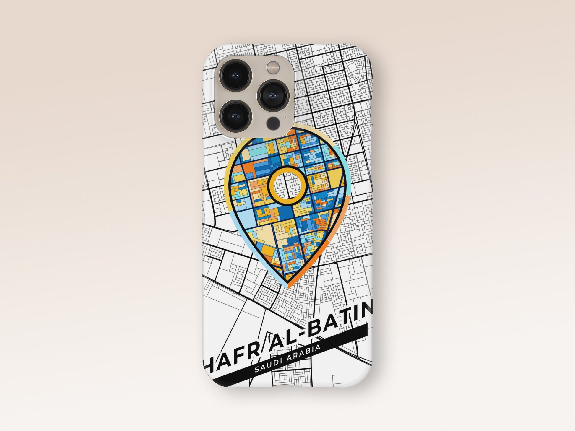 Hafr Al-Batin Saudi Arabia slim phone case with colorful icon. Birthday, wedding or housewarming gift. Couple match cases. 1