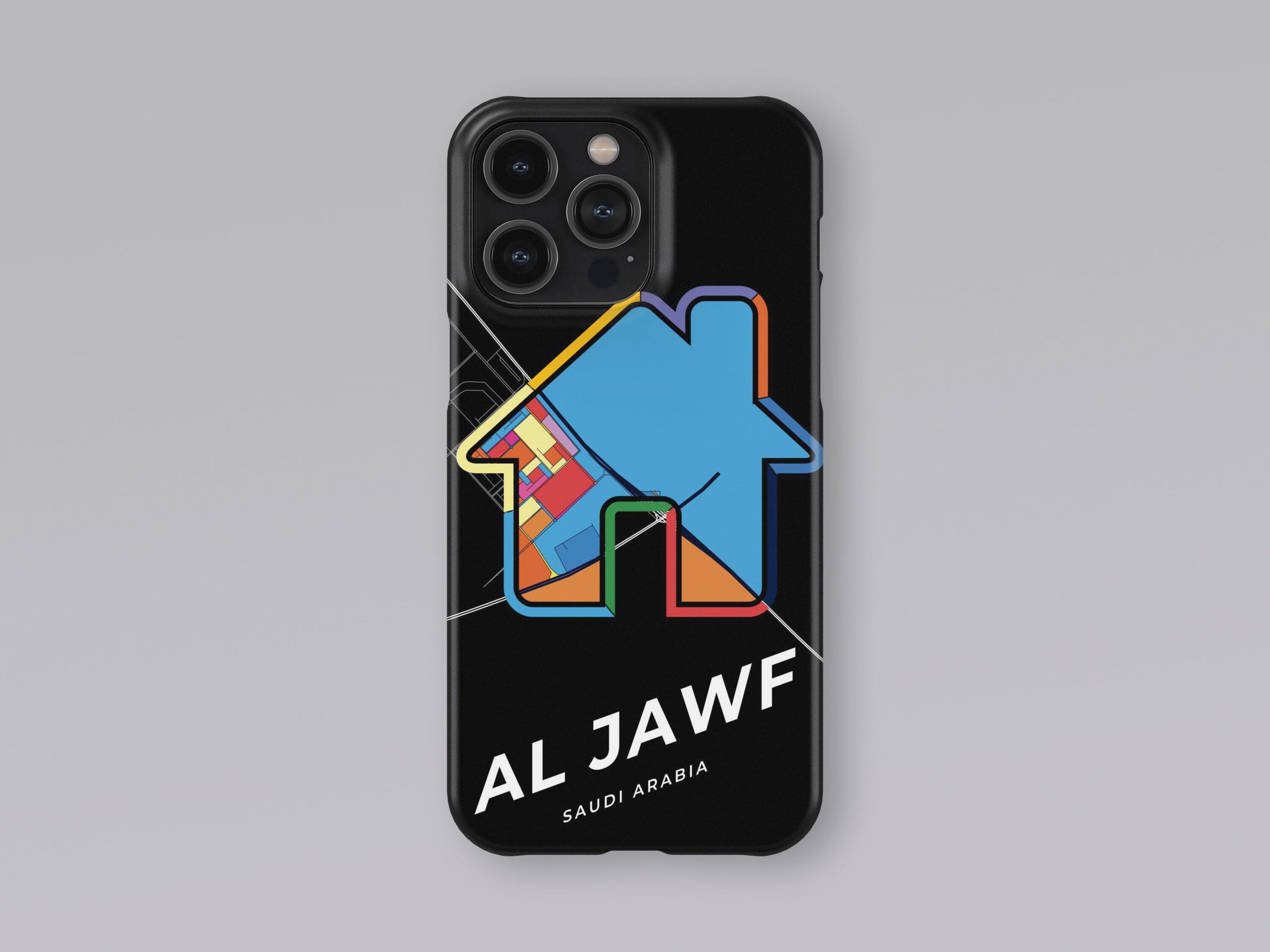 Al Jawf Saudi Arabia slim phone case with colorful icon. Birthday, wedding or housewarming gift. Couple match cases. 3