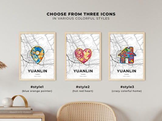 Yuanlin Taiwan maps with colorful icons