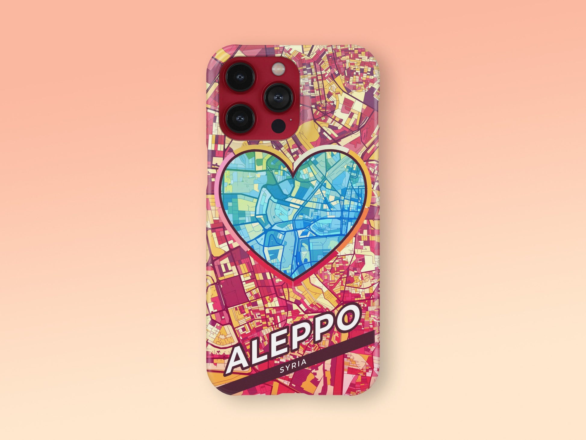 Aleppo Syria slim phone case with colorful icon. Birthday, wedding or housewarming gift. Couple match cases. 2