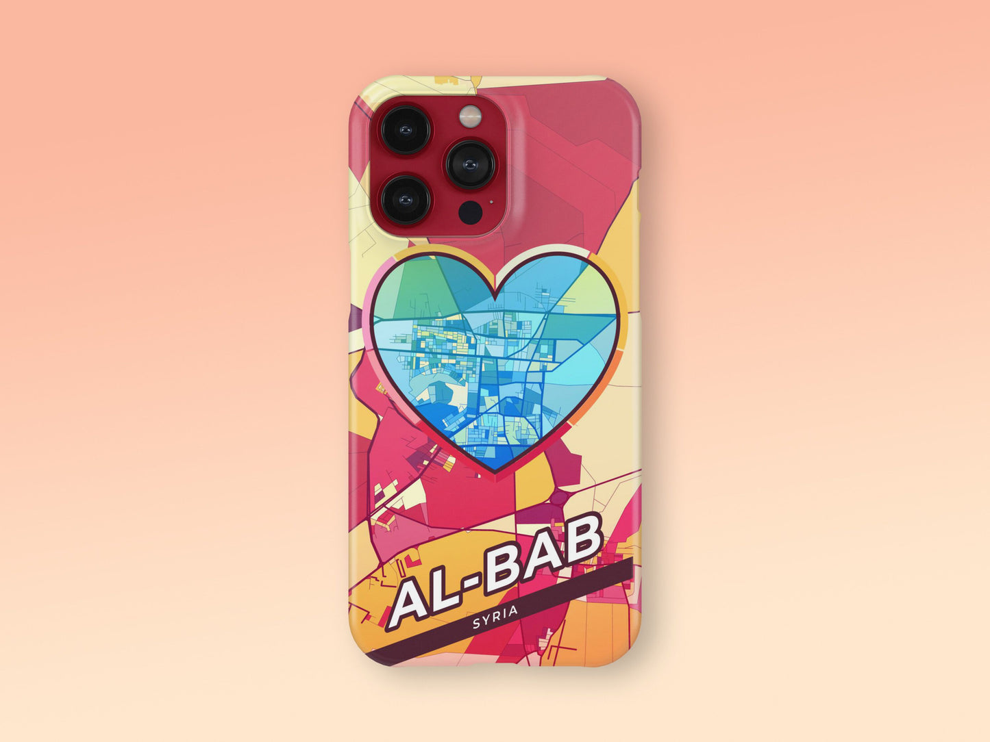 Al-Bab Syria slim phone case with colorful icon. Birthday, wedding or housewarming gift. Couple match cases. 2