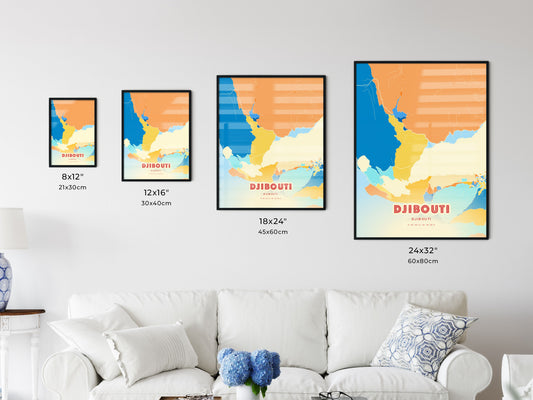 Colorful DJIBOUTI DJIBOUTI Fine Art Map