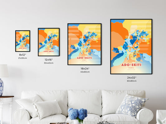 Colorful ADO-EKITI NIGERIA Fine Art Map