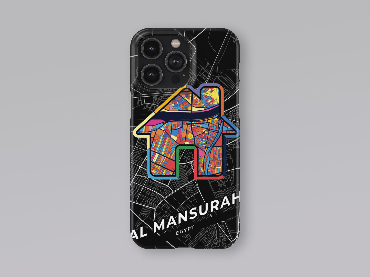 Al Mansurah Egypt slim phone case with colorful icon. Birthday, wedding or housewarming gift. Couple match cases. 3