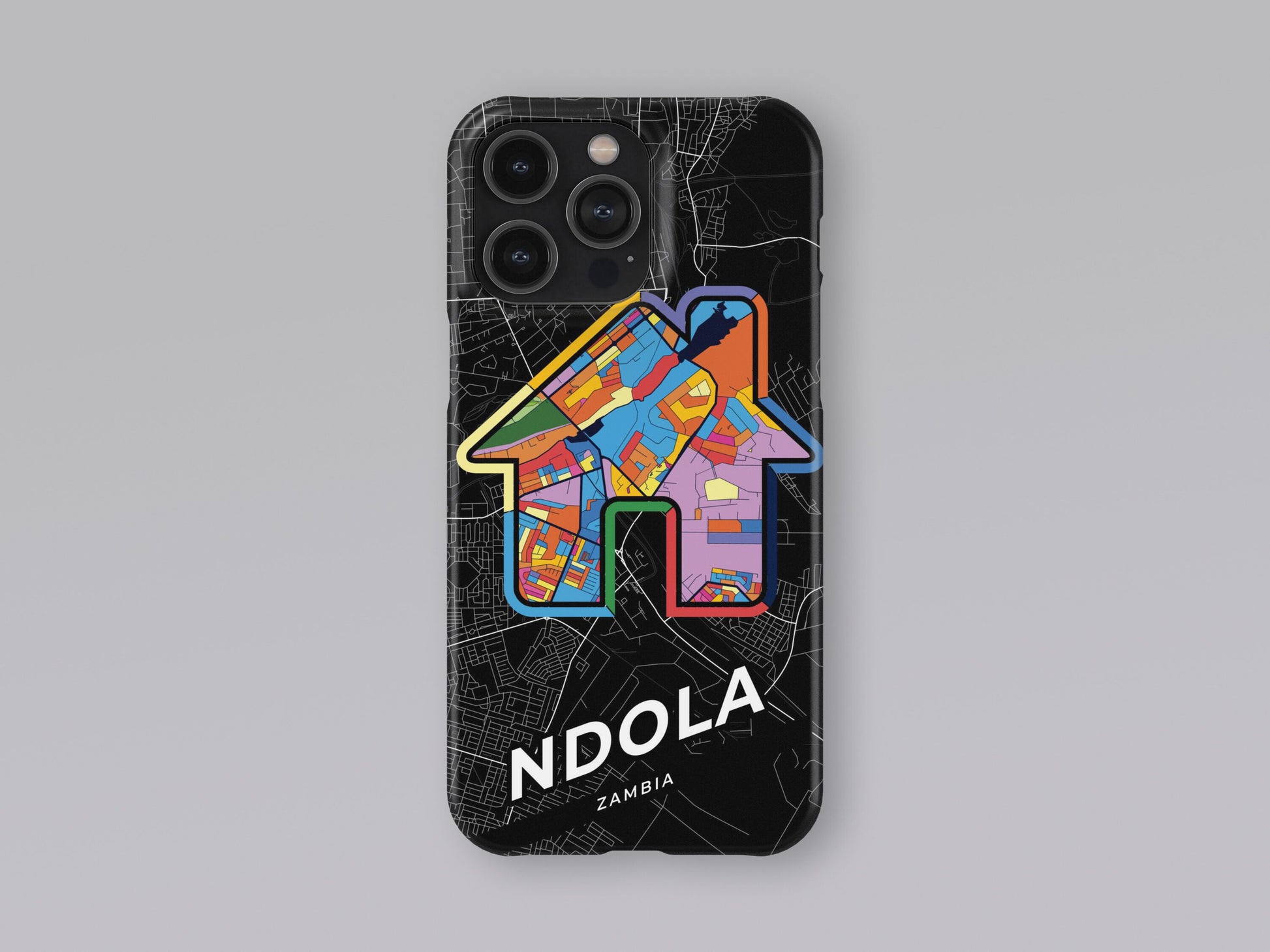 Ndola Zambia slim phone case with colorful icon. Birthday, wedding or housewarming gift. Couple match cases. 3