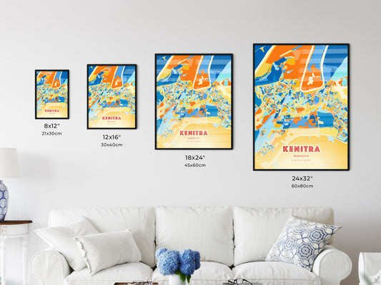 Colorful KENITRA MOROCCO Fine Art Map