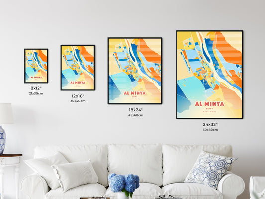 Colorful AL MINYA EGYPT Fine Art Map