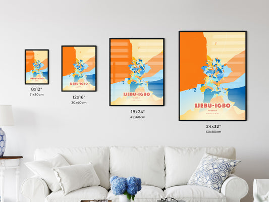 Colorful IJEBU-IGBO NIGERIA Fine Art Map