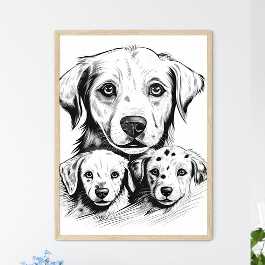 Dog And Puppies Drawing Art Print Default Title