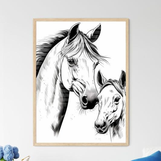 Horse And Foal Drawing Art Print Default Title