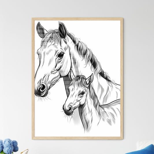 Horse And Foal Sketch Art Print Default Title