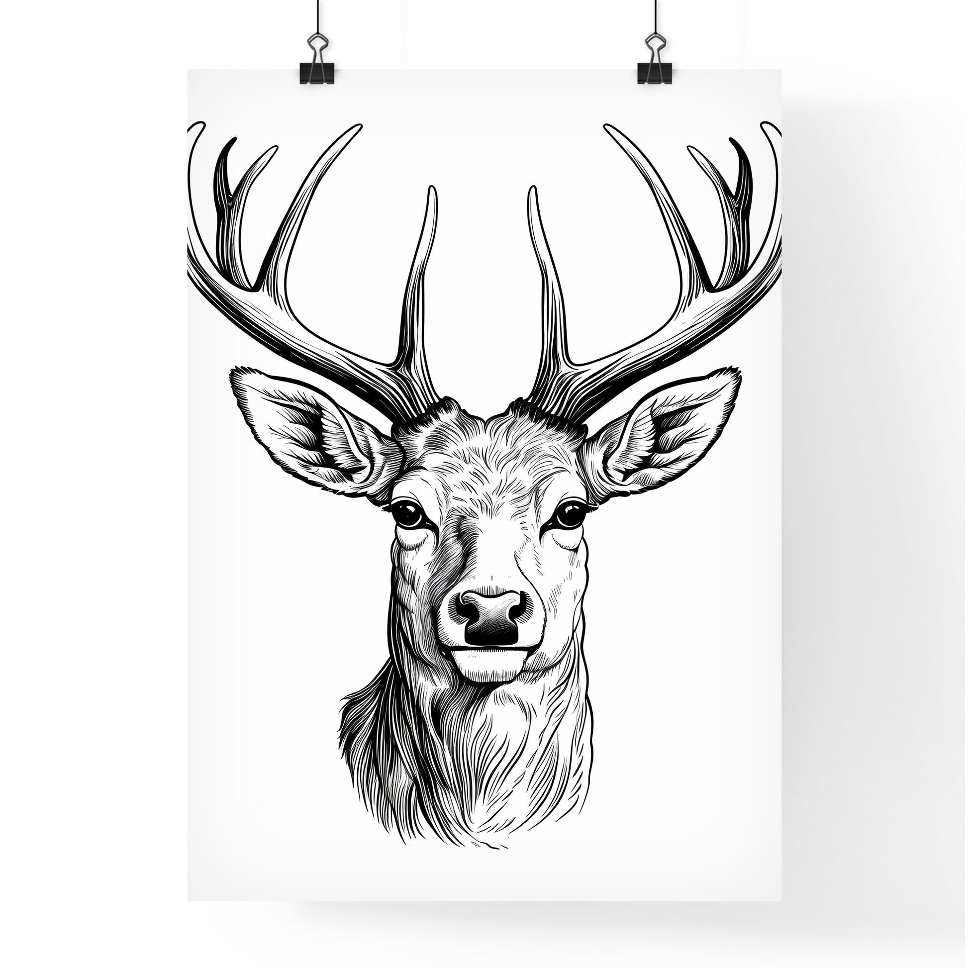 Drawing Of A Deer Art Print Default Title
