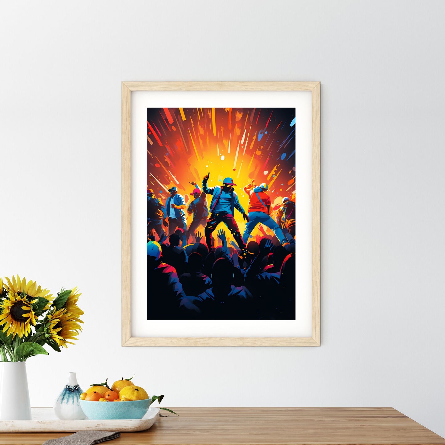 Group Of People Dancing In Front Of A Crowd Art Print Default Title