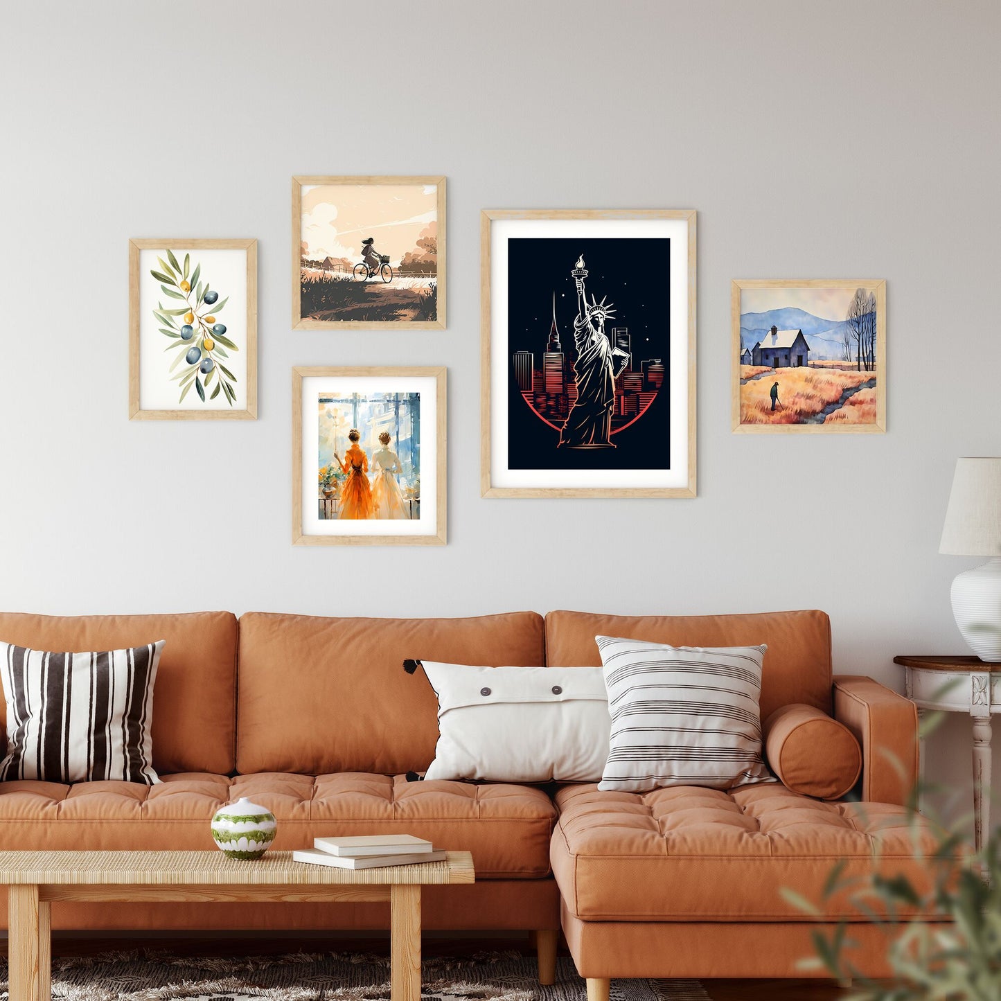 Statue Of Liberty In Front Of A City Art Print Default Title