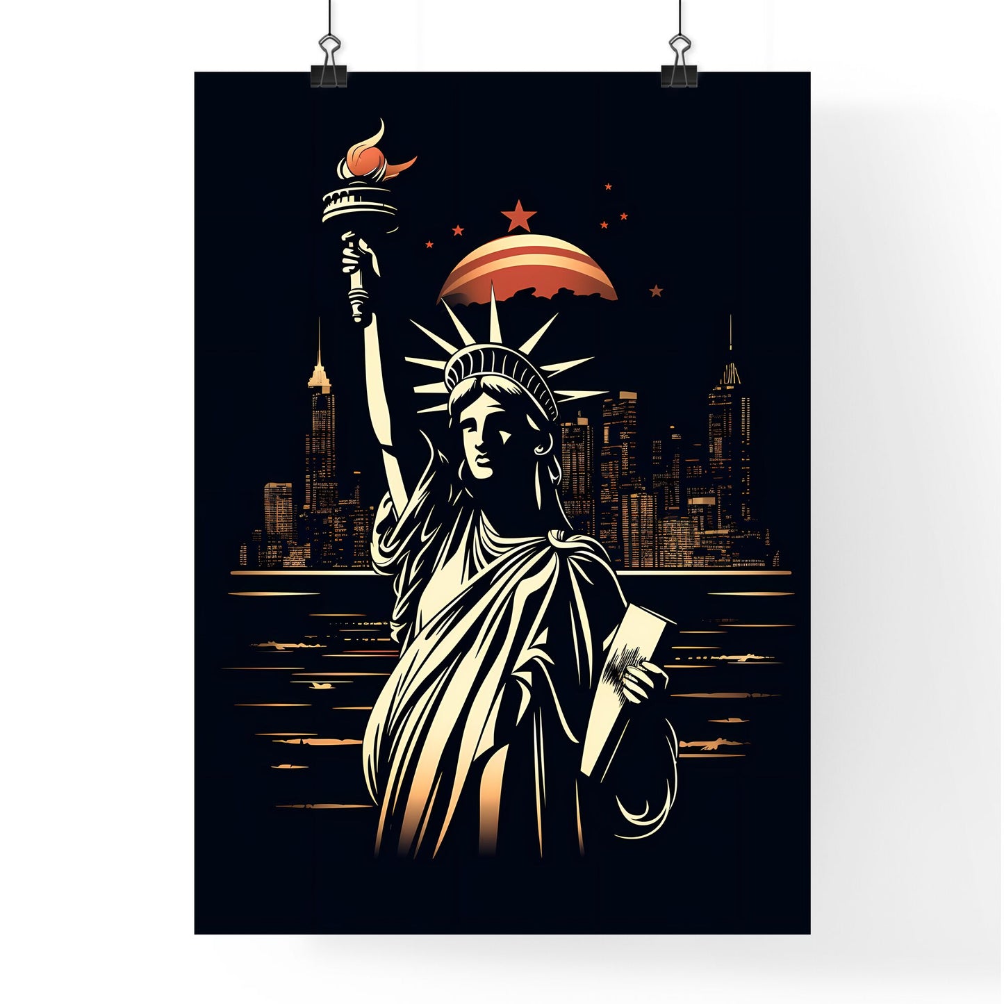 Statue Of Liberty With A Torch In The Air Art Print Default Title