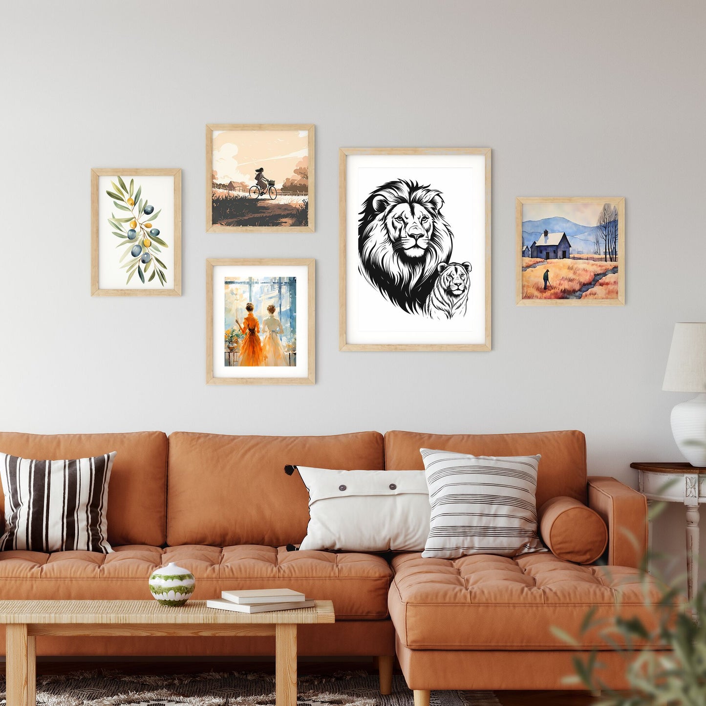 Lion And A Tiger Art Print Default Title