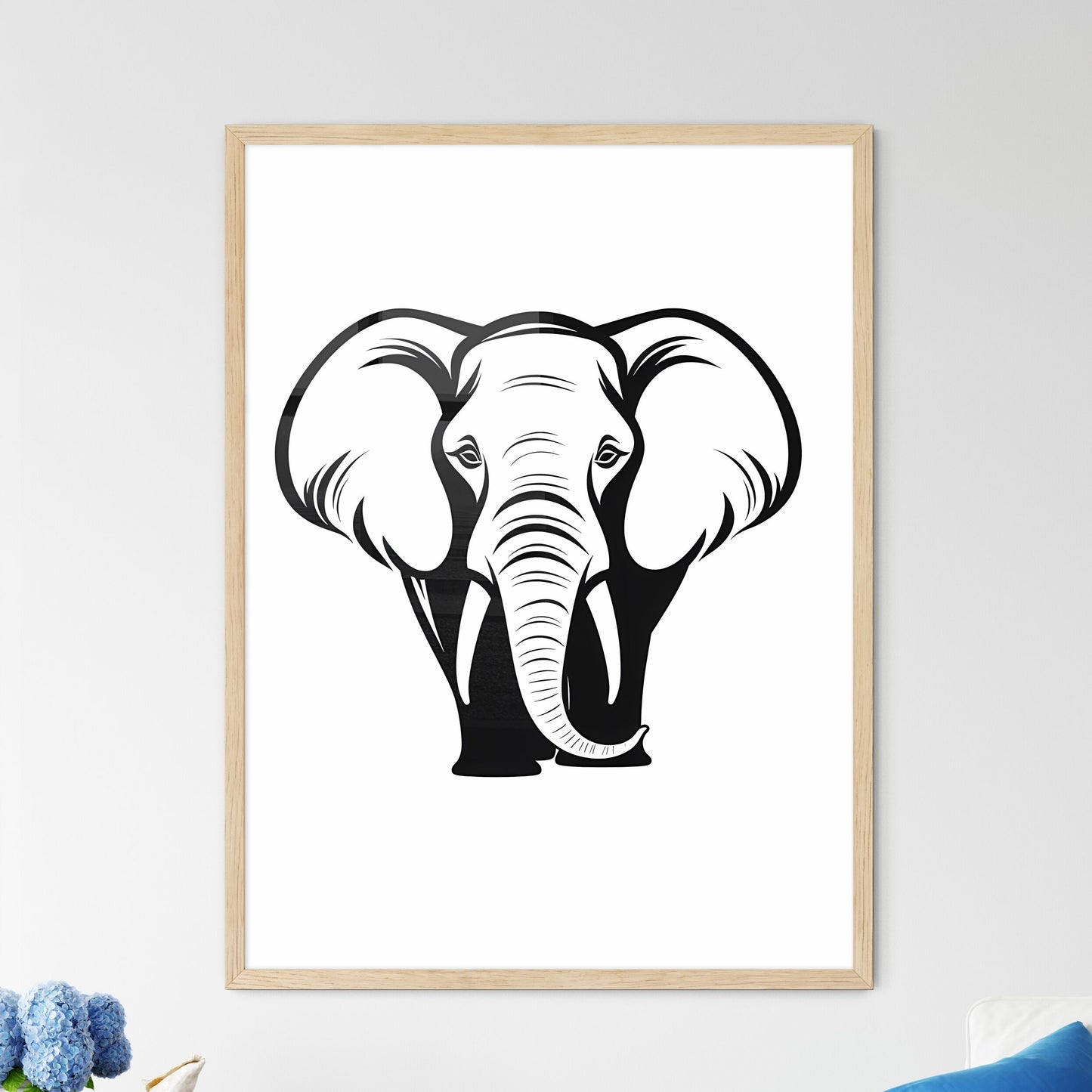 Black And White Image Of An Elephant Art Print Default Title