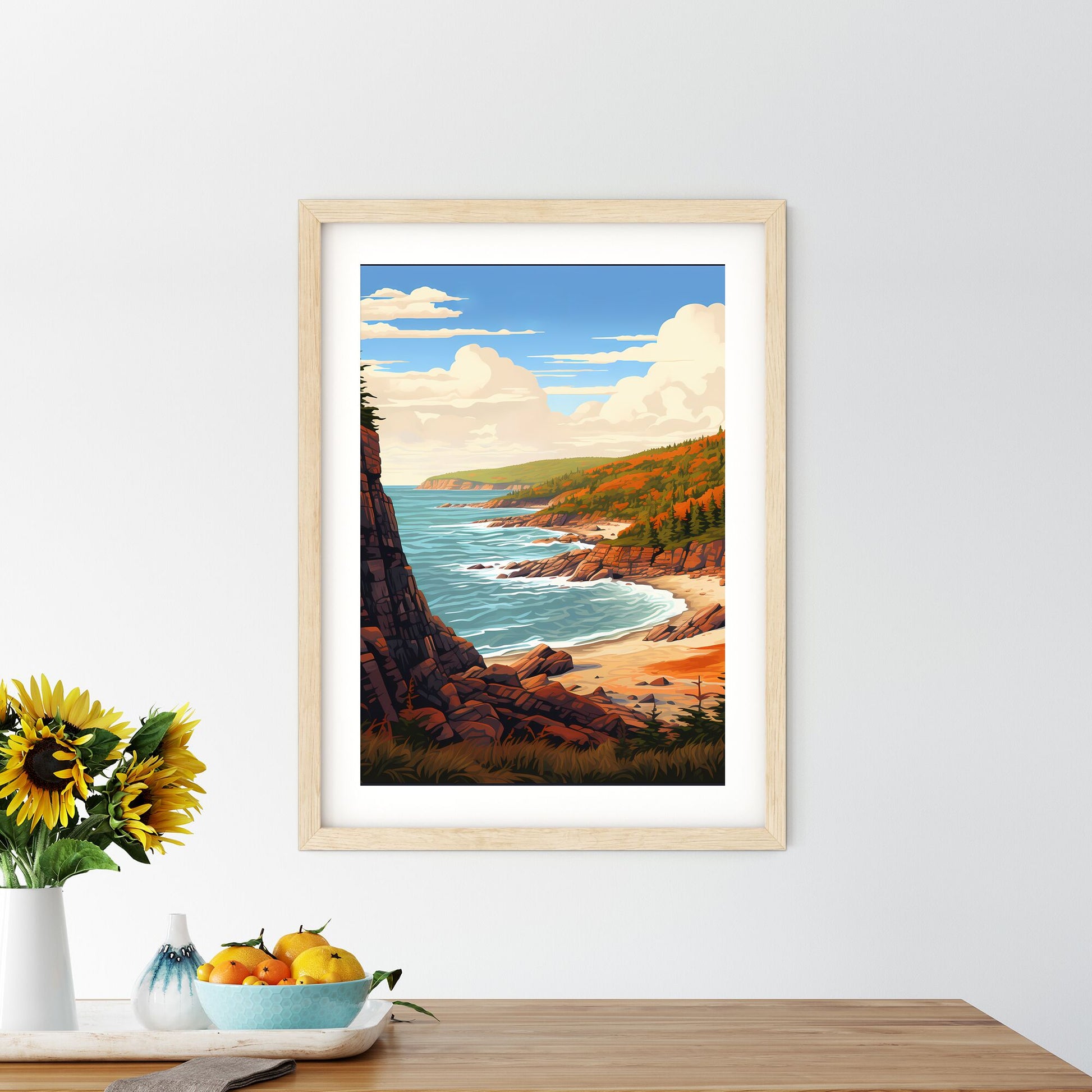 Beach With Trees And Water Art Print Default Title
