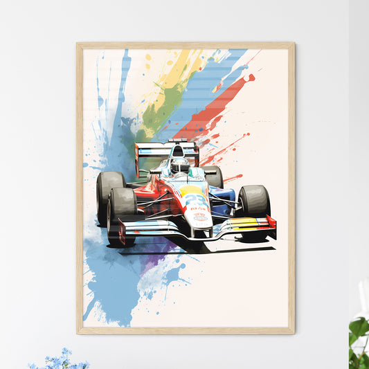Race Car With Paint Splashes Art Print Default Title