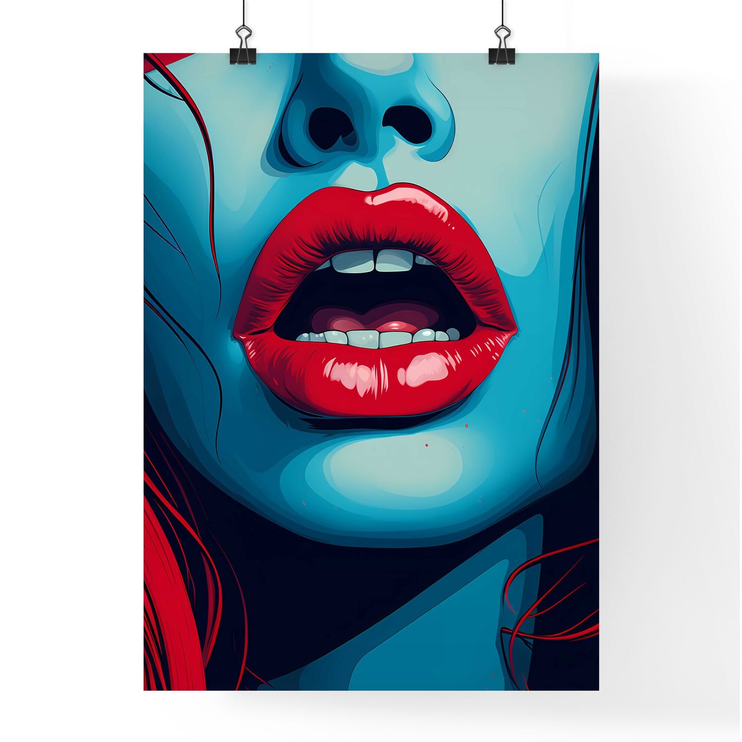 Close Up Of A Womans Lips Art Print Default Title