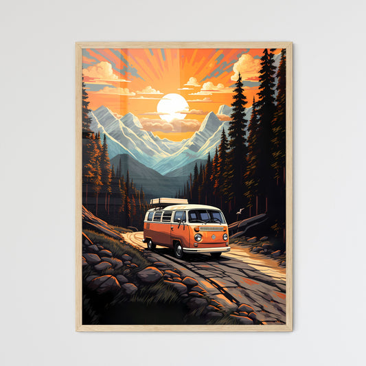 Van Driving On A Mountain Road Art Print Default Title