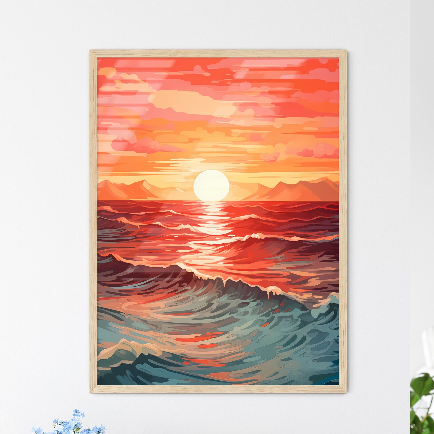 Sunset Over The Ocean Art Print Default Title