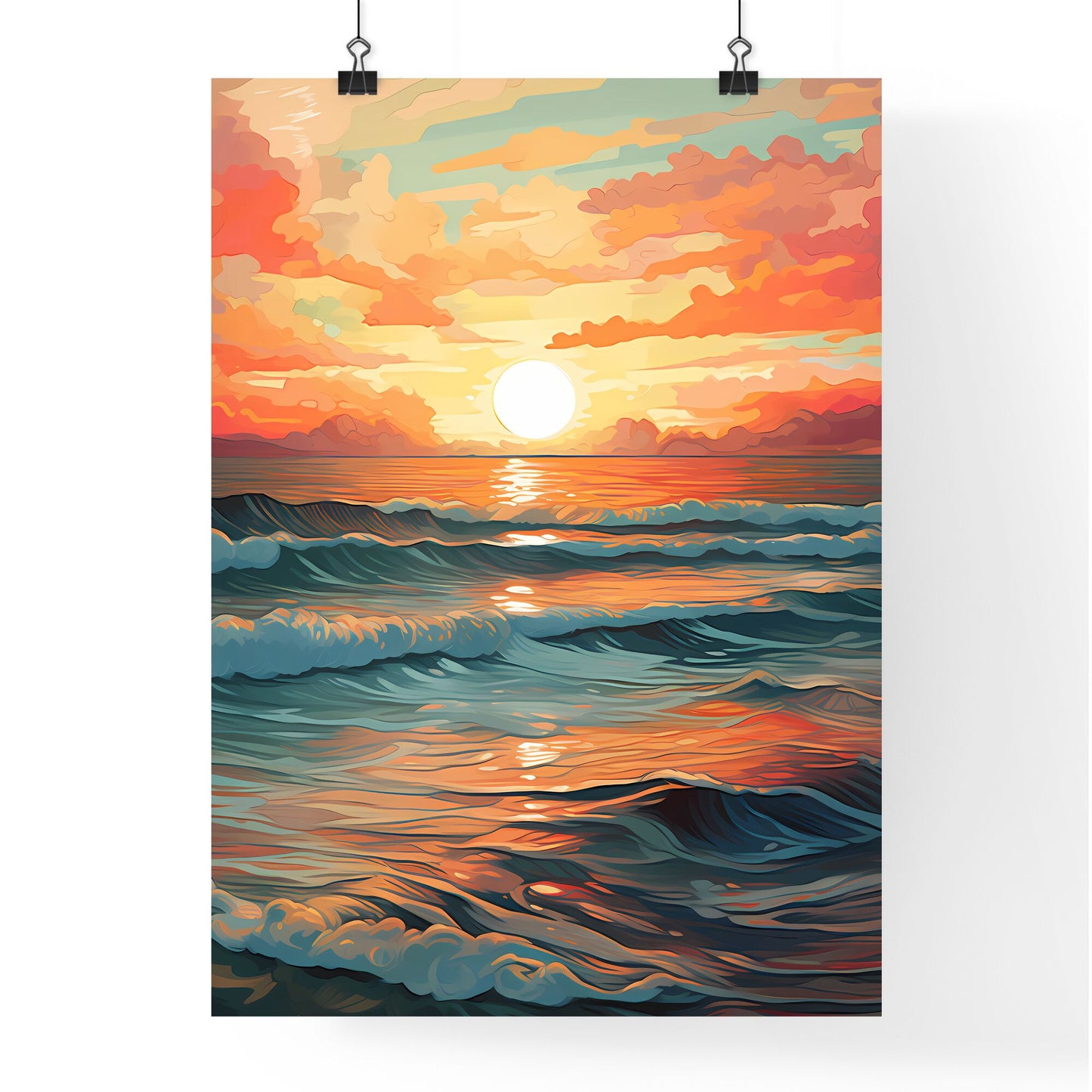 Sunset Over A Body Of Water Art Print Default Title