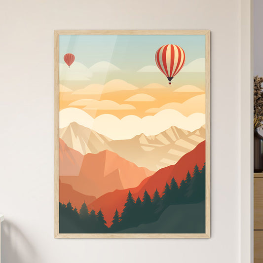 Landscape With Mountains And Hot Air Balloons Art Print Default Title