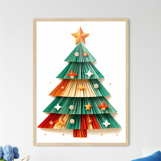 Paper Christmas Tree Made Of Paper Art Print Default Title