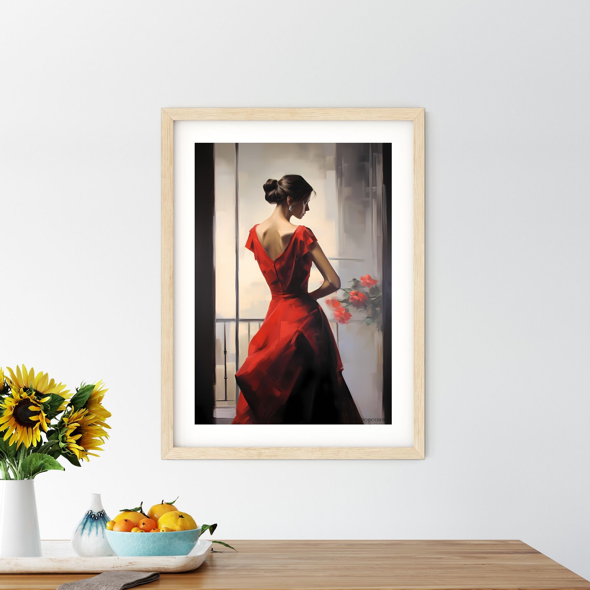 Woman In A Red Dress Art Print Default Title