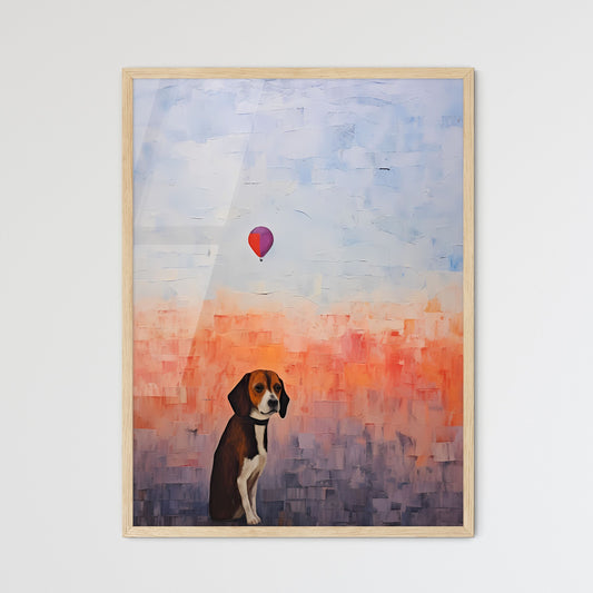 Painting Of A Dog And A Hot Air Balloon Art Print Default Title