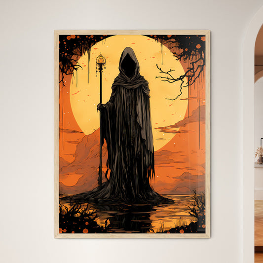 Cartoon Of A Person In A Robe Holding A Staff Art Print Default Title