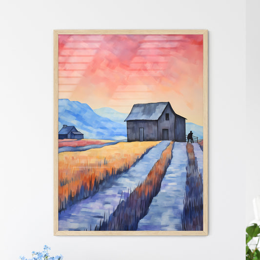 Painting Of A House In A Field Art Print Default Title