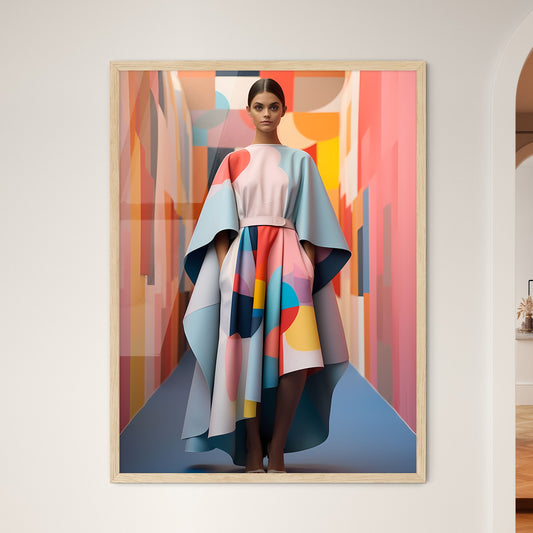 Woman In A Colorful Dress Art Print Default Title