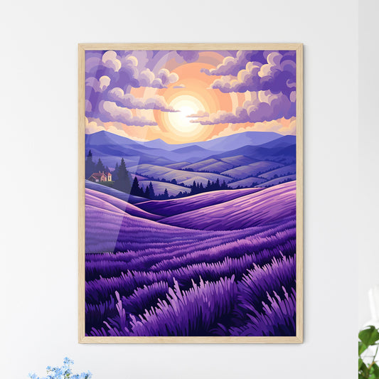 Landscape Of A Field Of Lavender Art Print Default Title