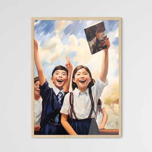 Group Of Children Holding Up Their Hands Art Print Default Title