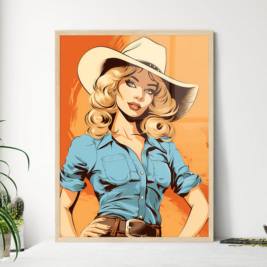 Woman Wearing A Cowboy Hat Art Print Default Title