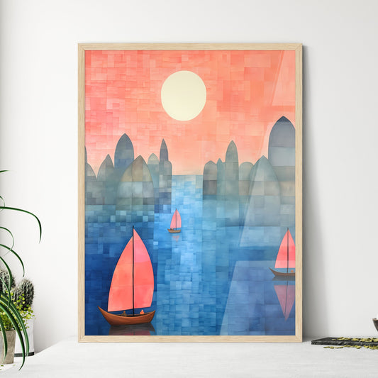 Painting Of Boats In The Water Art Print Default Title
