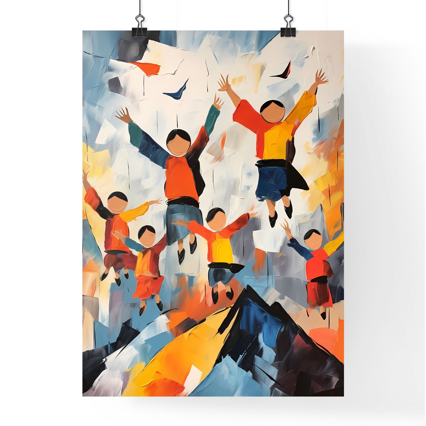 Painting Of People Jumping In The Air Art Print Default Title