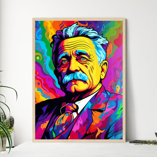 Man With A Mustache And A Tie Art Print Default Title