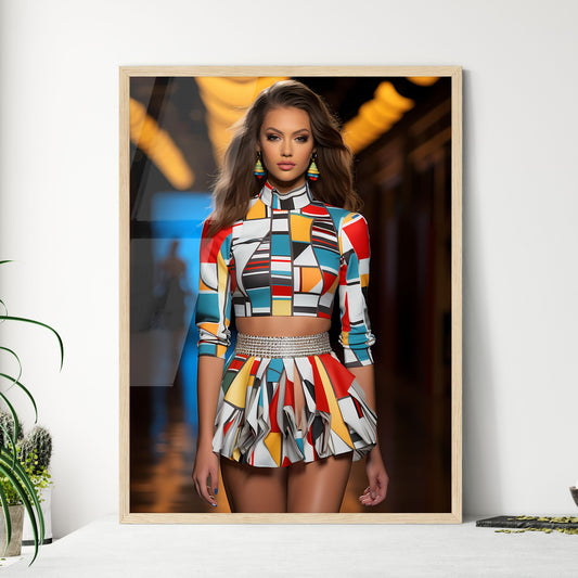 Woman In A Colorful Outfit Art Print Default Title