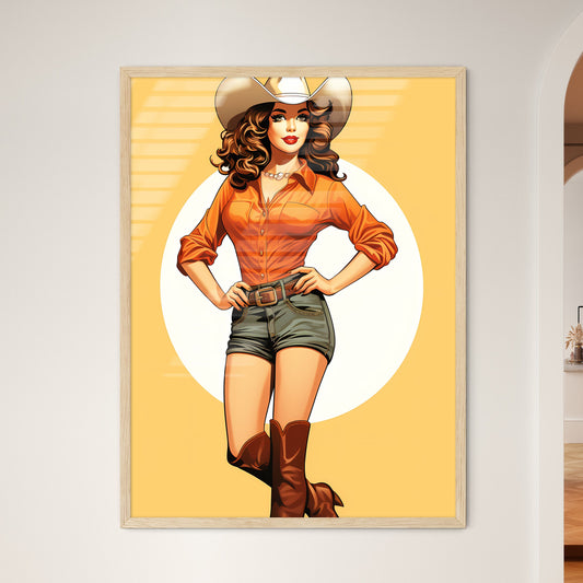 Woman In A Cowboy Hat Art Print Default Title