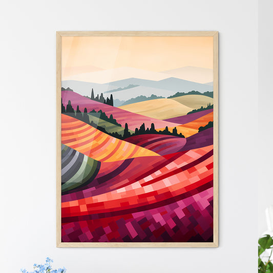Colorful Landscape With Trees And Hills Art Print Default Title