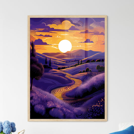 A Landscape With A Road And Trees Art Print Default Title
