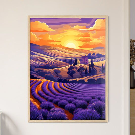 A Landscape Of A Field Of Lavender Art Print Default Title