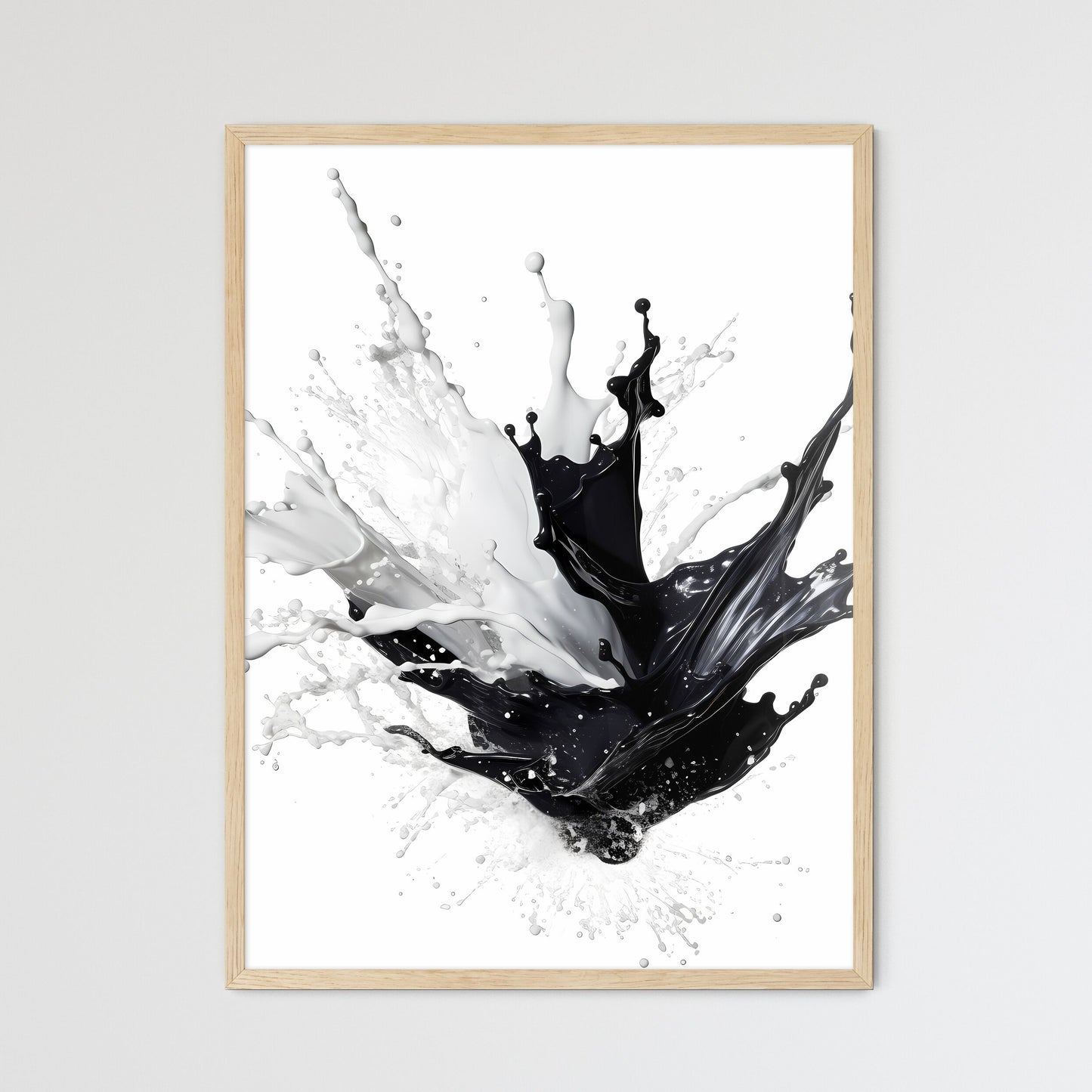 A Black And White Liquid Splashing Art Print Default Title