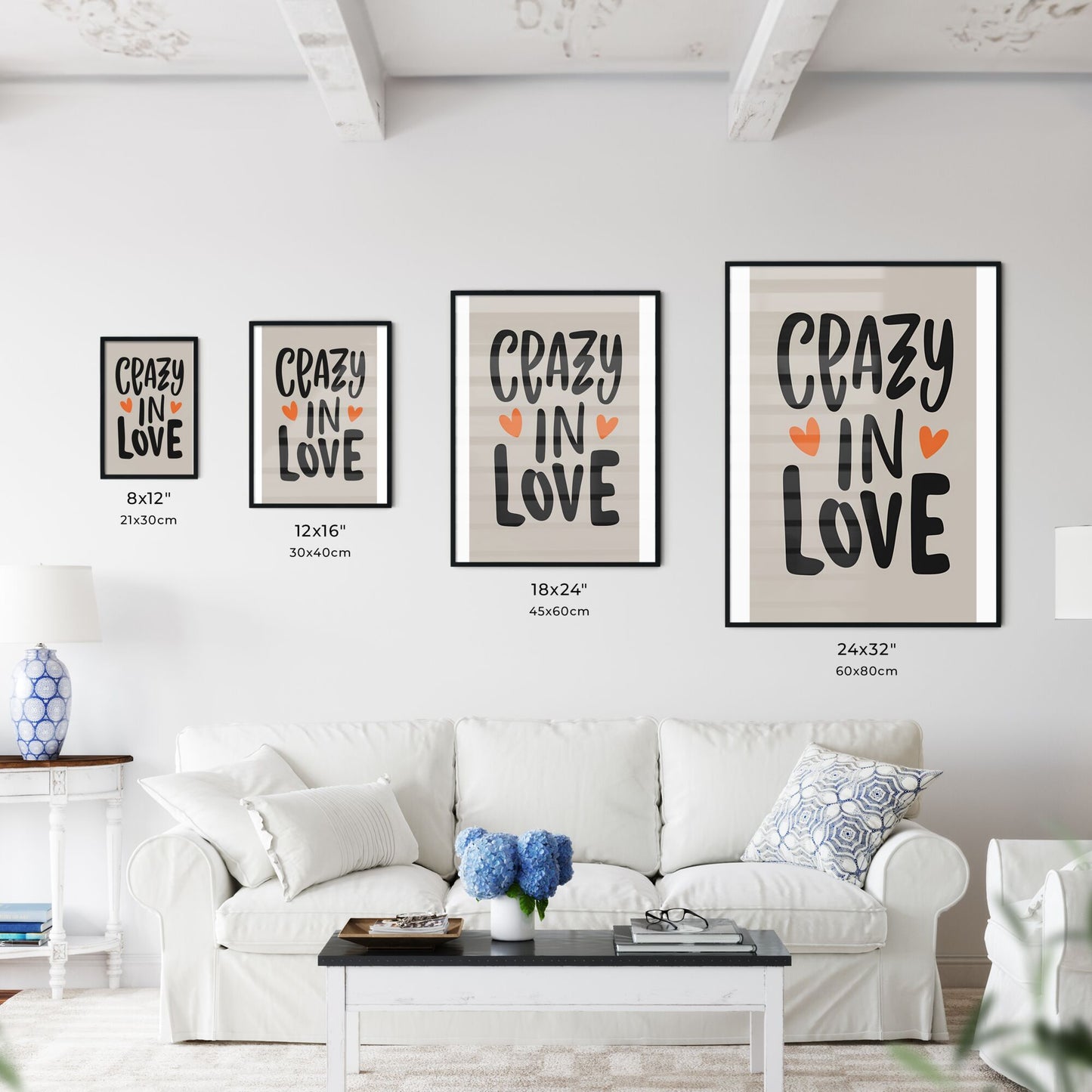 Crazy In Love - A Black And Orange Text On A White Background Art Print Default Title