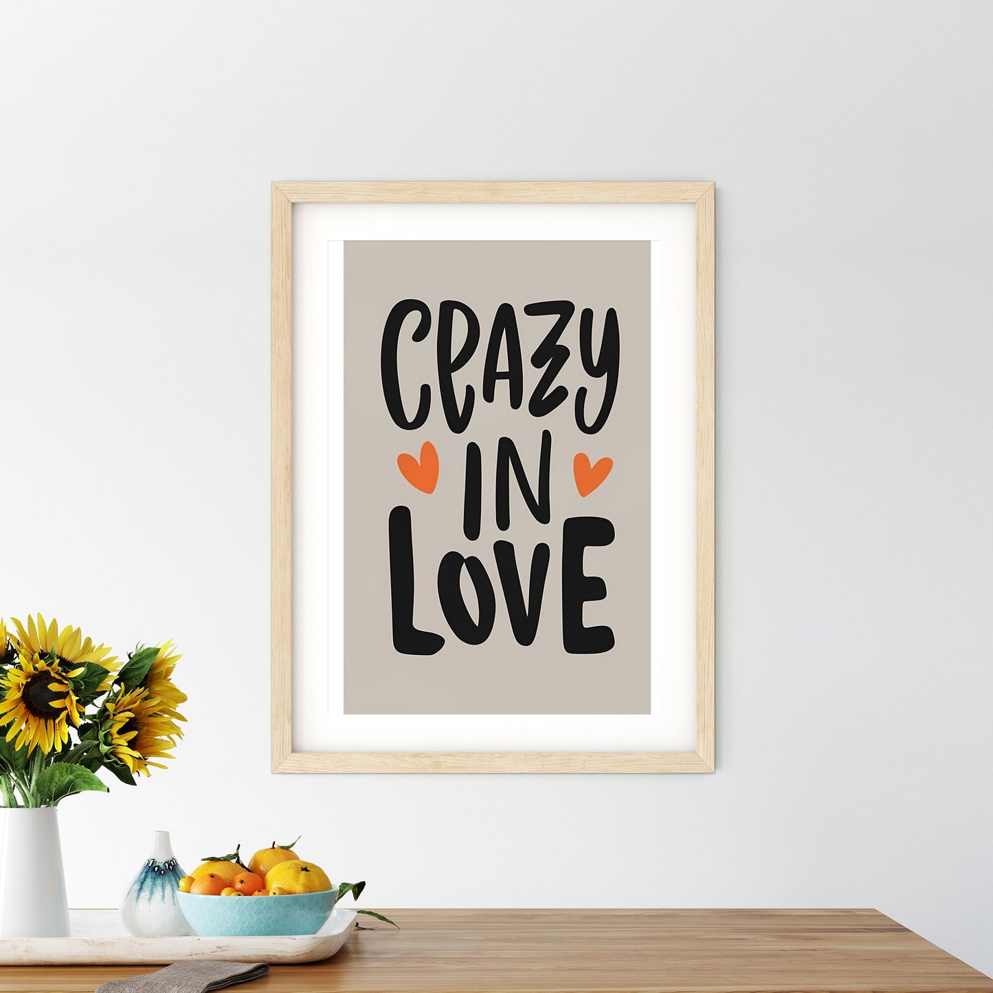Crazy In Love - A Black And Orange Text On A White Background Art Print Default Title